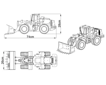 1/10 Hidraulinis šakinis Krautuvas su Nuotolinio Valdymo Modelio Atveju Buldozeris Atveju 980L Loader Modelio Atveju Žaislas 