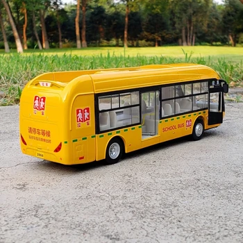 1:24 Turistų Srautą Autobusų Diecast Garso ir Šviesos Modelio Elektros Žaislas Metalo Miesto Autobusų Modeliavimas Surinkimo Dovanos, Žaislai berniukams 0