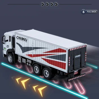 1:32 Lydinio Sunkvežimis Automobilio Modelį Container Sunkvežimis, Konteineris Inžinerijos Transporto priemonę Vaikų Garso ir Šviesos Žaislas Automobilis Dovana 4