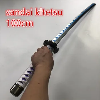 100cm Anime Cosplay 2-os Kartos kitetsu Zoro Kardas, Ginklas Katana Espada Medienos Ninja Peilis Samurajus Kardas Prop Žaislai