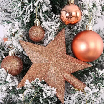 101Pcs Kalėdų Eglutė Kamuolius Bronzos Raudona Juoda Xmas Tree Top Star Menkniekis Ornamentu Dekoravimui Namų Navidad Naujųjų Metų Dovana 2023