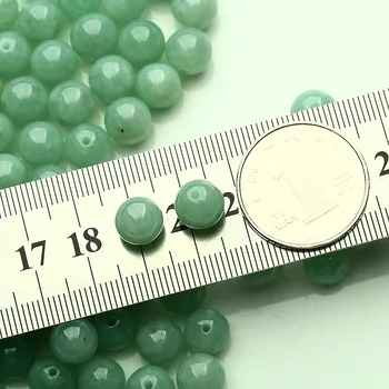 10PC Gamtos Jade Smaragdas AAA+ Žalia 9.5 mm Granulių Priedai 