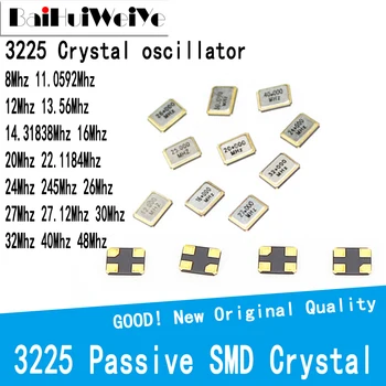 10VNT/DAUG 3225 Pasyvus SMD Kristalų laikrodžių Osciliatoriai, 4PIN Generatorius 8Mhz 11.0592 Mhz 12Mhz 13.56 Mhz 14.31838 Mhz 16Mhz 20Mhz 22.1184 Mhz 1