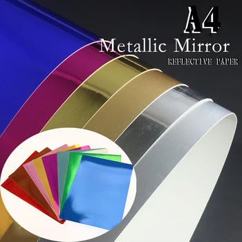 10vnt Metalinis Veidrodis Popieriaus aukso paauksuotas veidrodis suface A4, 