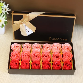 18 Vnt. Rinkinys Gėlių Muilas Rožė Su Dovanų Dėžutė Moterims Rožių Vonia Valentino Diena, Vestuvių Žiedlapis Veido Modeliavimas 0