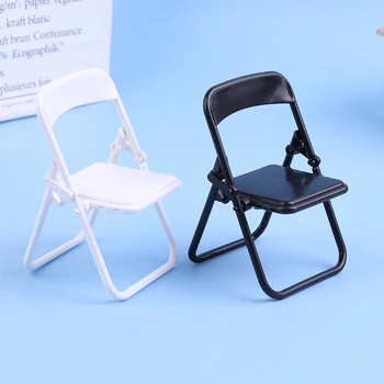 1Pc Mini Kėdė 1:12 Miniatiūriniai Lėlių Kėdė Plastiko Fotelis sulankstomoji Kėdė Modeliavimas Baldai Doll House Dekoro Priedai