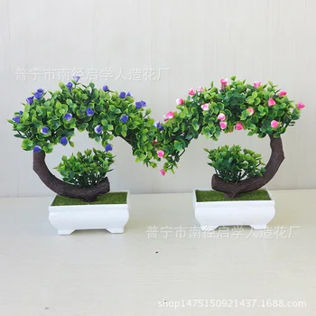 1pc Modeliavimas Augalų Bonsai Plastikinių Gėlių Vazoninių Žalieji Augalai Netikrą Gėlių Vazoninių Gėlių Ornamentais Dirbtinis Nedidelis Medis Vazoninių