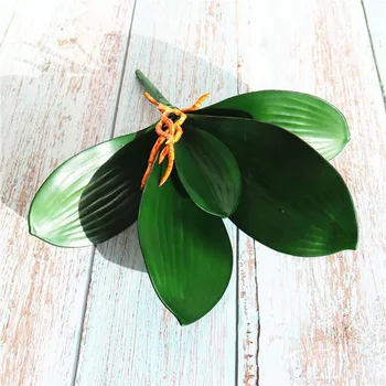 1Pcs Phalaenopsis lapų dirbtinių augalų lapų dekoratyvinės gėlės, pagalbinės medžiagos, puošyba Orchidėjų lapai L/M/S