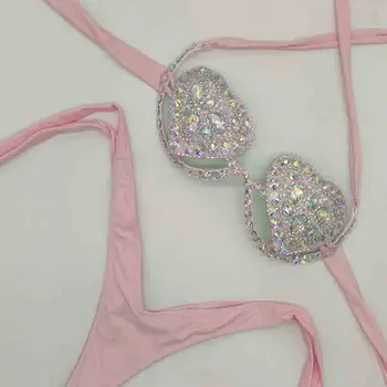 2020 venera atostogų seksualių moterų bikini komplektas diamond maudymosi kostiumėliai, bling akmenys, maudymosi kostiumą, kalnų krištolas paplūdimio biquini 0