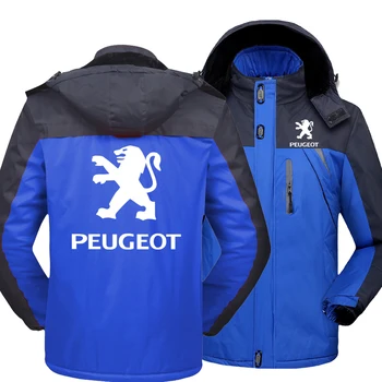 2021 Naujas Žiemos forPeugeot Logotipas Vyrų Vėjo Striukės su Gobtuvu Storas Šiltas Paltai Vyrų Outwear Alpinizmo Paltas Švarkelis