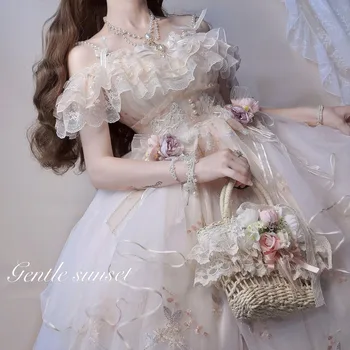 2022 Naujas Helovinas Kostiumas Gėlių Dievo Floros Lolita Suknelė Siuvinėta Vasaros Vestuvių Suknelė Spalvingas Ir Saldus Stilius JSK Suknelė