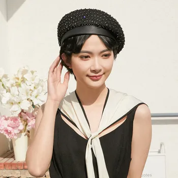 202204-SW490004 ins japonija vasaros kalnų krištolas akių elegantiškas retro lady beretė skrybėlę moterų Laisvalaikio dailininko skrybėlę
