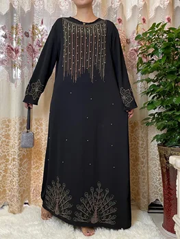 2022Abaya Moterų Dubajus turkijos Akmenys Blizga ilgomis Rankovėmis Kaftan Suknelės Afrikos Musulmonų Islamo Deimantų Drabužių Šalis Suknelė 5