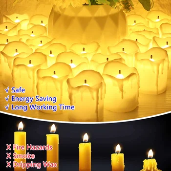 24Pcs LED Arbata Šviesos Žvakės Flameless Nerūkomojo Šiltai Balta Ramstis Lempa Vestuvių Jubiliejų, Gimtadienio, Kalėdų Dekoro 3