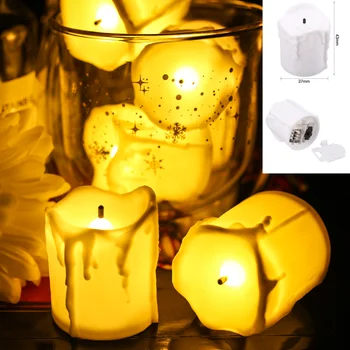 24Pcs LED Arbata Šviesos Žvakės Flameless Nerūkomojo Šiltai Balta Ramstis Lempa Vestuvių Jubiliejų, Gimtadienio, Kalėdų Dekoro 5