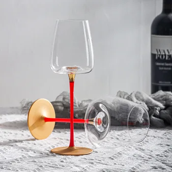 270-720ml Kūrybos Įgaubtas Apačioje Raudona/Rausva Šampano Vyno Stiklas Skaidrus Bordo Golded Švino Krištolo Taurės Goblet
