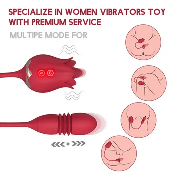 2In1 Rose Kalba Lyžis Vibratorius Moterims G taško Teleskopinis Massager Spenelių Stimuliatorius Sekso Žaislai Moterų Clit Makšties Masturbacija
