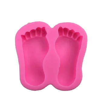 3D Baby Shower Feet Silikono Minkštas Formos Tortas Dekoro Cukraus Derva Pasta Apledėjimo Pelėsių Tortas Dekoravimo Pelėsių Šokoladas, Kepimo Įrankiai