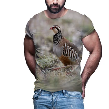 3D Spausdinimo Harajuku T-Shirt Vasaros Gyvūnų Medžioklės Kurapka Paukščių Mados Atsitiktinis Vyrų marškinėlius trumpomis rankovėmis Streetwear Vyras 3