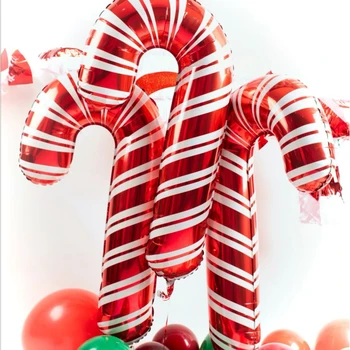 3pcs Santa Claus Cukranendrių Balionai Balta Raudona J Folija Ballon Naujųjų Metų Namų Dekoro Globos Linksmų Kalėdų Dekoracijos