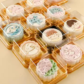 50Pcs Turas/Trikampis/Kvadratas Cupcake Konteinerių Vienkartiniai Maisto kokybės Plastiko Vieno Skyriaus Mousse Cake Laikiklio Dėžutę 0