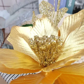 5vnt/Daug Kalėdinė Kalėdų Medžio Apdaila Ornamentu Aukso Milteliai Dirbtinės Gėlės Namuose Mall Ekranas