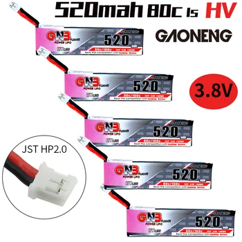 5VNT Gaoneng GNB FPV Baterijų 520mAh 3.8 V 80C 1S HV 4.35 V PH2.0 Prijungti Lipo Baterija Tinyhawk Kingkong LDARC MAŽA 5