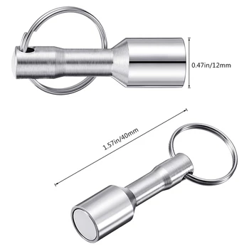 6 Gabalus Metalo Magnetas Keychain Magnetinio Keychain Kišenėje paketų prižiūrėtojų raktinę Magneto Laikiklio su Split Žiedas Papuošalai Bandymo Magnetas 2
