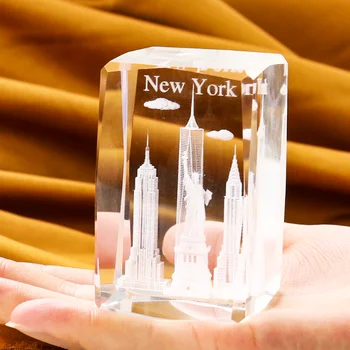 Amerikos Laisvės Statula Lazerio niujorko Architektūros Statula Kristalų Amatų Ornamentu Briaunotas Prism 