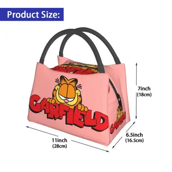 Animacija Garfields Resuable Pietūs Dėžės Moterų Daugiafunkcį Animacinių filmų Anime Cat Šiluminės Aušintuvas Maisto Izoliuoti Pietūs Maišą