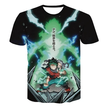 Anime Mano Herojus akademinės bendruomenės 3D Print T Shirt Mano Herojus akademinės bendruomenės Mados Atsitiktinis marškinėliai Vyrams, Moterims, Hip-Hop Streetwear Marškinėliai Tee Viršūnės