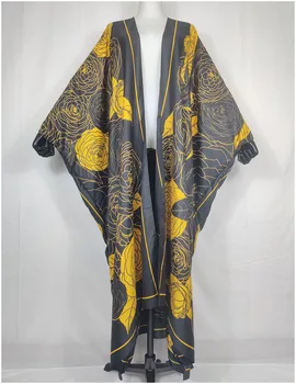 Atsitiktinis Seksualus Maudymosi Kostiumėliai, Bohemijos Moteris Ilgai Kimono Vasarą Artimųjų Rytų Atidaryti Priekiniai Šilko Kaftan Megztinis Suknelė