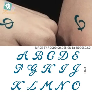 Atsparus vandeniui Laikina Tatuiruotė Lipdukas Kapitalo anglų abėcėlės raidės tatuiruotę žodžio-O tatto lipdukai 