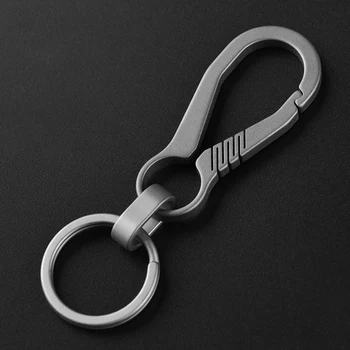 Aukštos Kokybės Realus Titano Keychain Prabangių Vyrų Key Chain Užsakymą Užrašu Lengvas EDC Automobilio Raktų Pakabukų Laikiklis Priedai 1
