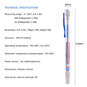 Automatinis elektrinis Laidis, PH Testeris pH Testas Pen Vandens Kokybės Bandymų Pen EB Metrų EC/CF/PPM