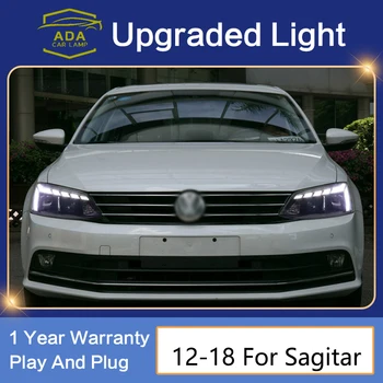 Automobilių Stiliaus priekinis žibintas Volkswagen JETTA Sagita 2012-UP LED Žibintai Su Judančiomis Posūkio Signalo Bi-xenon Projetor Objektyvas 5