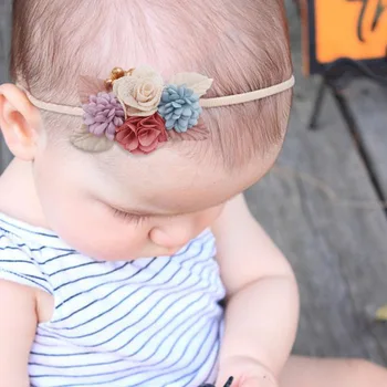 Baby Girl Mielas Lankelis Elastingas Plaukų Juosta Naujagimių Galvos Gėlių Bamblys Lankelis Galvos Apdangalai