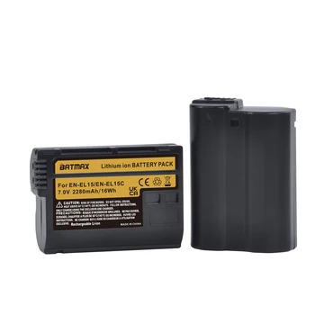 Batmax 2280mAh LT-EL15C EN-EL15 Baterija+LED USB Dual Kroviklis Nikon Z6 Z5 Z6 II Z7 Z7II D810 D500 D750 D800 D600 D610 3