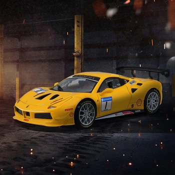 Bburago 1:43 Mastelis Ferrari 488 GTE 2017 Lydinio Prabangios Diecast Traukti Atgal, Automobilių Modelį Žaislų Kolekcija Dovana