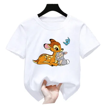 Berniukų, Mergaičių marškinėliai quick dry Gelsvai Bambi Animacinių filmų Spausdinimo drabužių Disney 