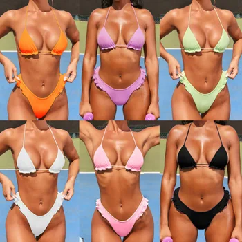 Bikini Rinkiniai Moterims Seksualus Mažas Juosmens Diržas Push Up Dviejų Dalių Maudymosi 2021 M. Brazilijos Paplūdimio Mergaitė Paplūdimio Maudymosi Kostiumai, Maudymosi Kostiumėliai, 2