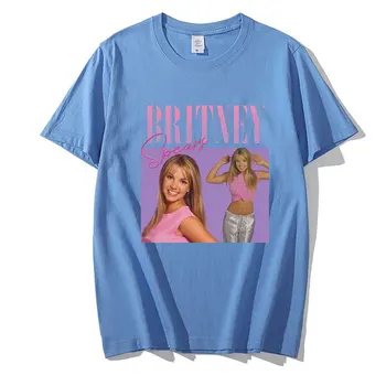Britney Spears Gražių Nuotraukų Spausdinimo T-shirt Hipster Atsitiktinis Marškinėlius Harajuku Vyras trumpomis Rankovėmis Viršūnes Tee Kasdien Laukinių Moterų Marškinėliai 4