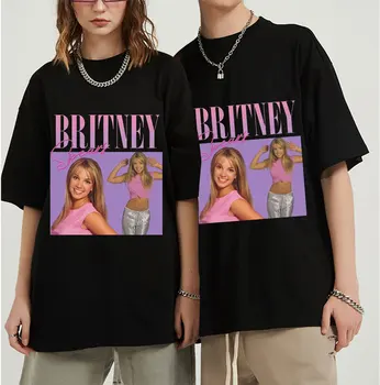 Britney Spears Gražių Nuotraukų Spausdinimo T-shirt Hipster Atsitiktinis Marškinėlius Harajuku Vyras trumpomis Rankovėmis Viršūnes Tee Kasdien Laukinių Moterų Marškinėliai 5