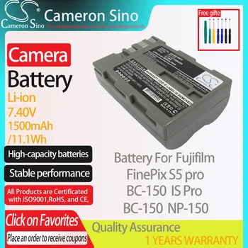 CameronSino Baterija Fujifilm FinePix S5 pro BC-150 Pro tinka Fujifilm BC-150 NP-150 vaizdo kamera baterija 1500mAh 7.40 V Li-ion