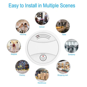 CoRui Belaidžio Priešgaisrinės Signalizacijos Jutiklis Tuya-Wifi Smart Dūmų Detektorius Kontrolės Tuya App Home Office Dūmų Signalizacijos Priešgaisrinė Apsauga 3