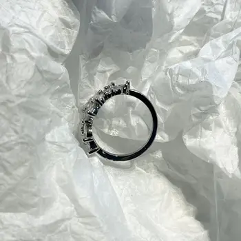 Crystal Inkrustacijos Lapų Žiedas Moterų Dizaino Atidaryti Žiedai Mados Išskirtinį Juvelyrikos Nauja Tendencija 2023