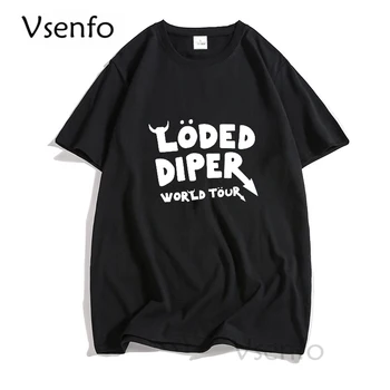 Derliaus 2022 Loded Diper Kelionių Premium Marškinėliai Spausdinami Hip-Hop Rap Marškinėlius Vyrų Vasaros Medvilnės trumpomis Rankovėmis vyriški marškinėliai Drabužių 3