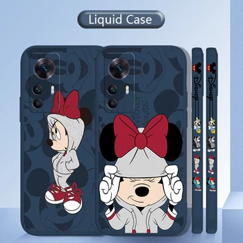 Disney Mickey Minnie Mouse Telefoną Atveju Xiaomi Mi 12S 12 12X 11i 11T 11 10 10S 10T Pro Lite Ultra Skysčio Kairėje Virvę TPU 0