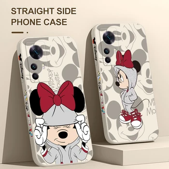 Disney Mickey Minnie Mouse Telefoną Atveju Xiaomi Mi 12S 12 12X 11i 11T 11 10 10S 10T Pro Lite Ultra Skysčio Kairėje Virvę TPU 3