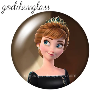 Disney Princesė snieguolė Sofija Elsa 10vnt 12mm/18mm/20mm/25mm Turas foto stiklo cabochon butas atgal Karoliai Padaryti išvadas